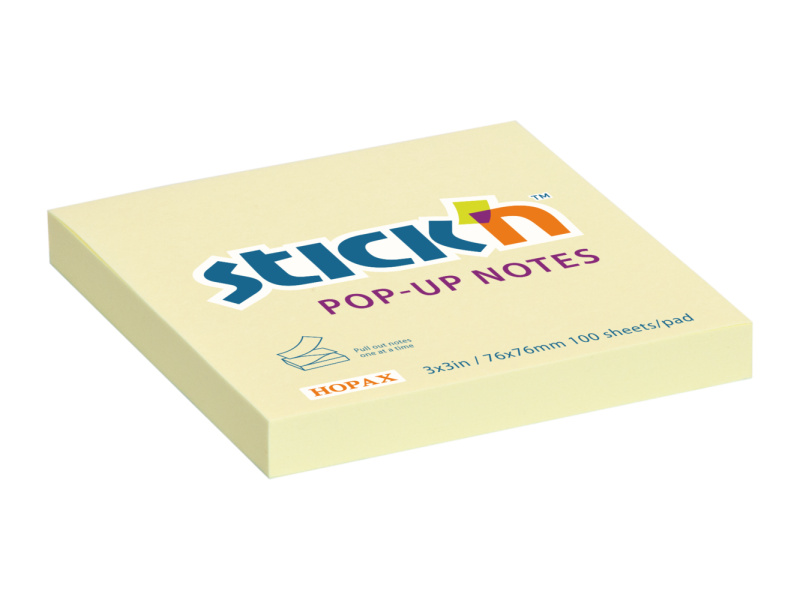 Hopax Stick'n Pop-Up Notes - samolepicí Z-bloček - 76 × 76 mm, 100 l.