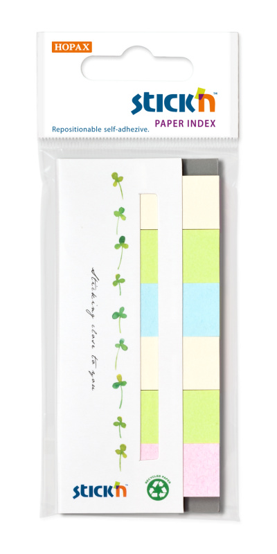Hopax Stick'n Paper Index - samolepicí papírové záložky - 6 × 30 lístků, Recycled