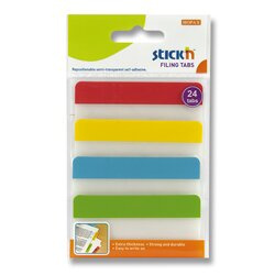 Hopax Stick'n Clearnote - samolepicí proužky - 38 × 76 mm, 4 barvy × 6 ks