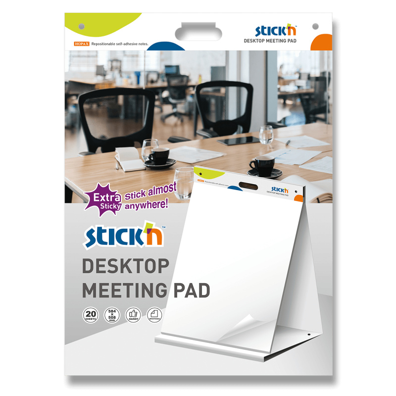 Hopax Stick'n - samolepicí stolní flipchart - 584 x 508 mm, 20 listů