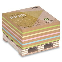 Stick’n by Hopax Samolepicí bloček na paletce Stick'n Kraft recyklovaný barevný -  76 x 76 mm, 400 lístků