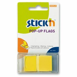 Samolepicí proužky Hopax Stick’n Pop-Up Flags 43 x 25 mm, 50 ks žluté