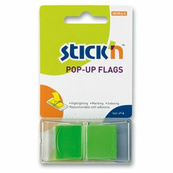 Samolepicí proužky Hopax Stick’n Pop-Up Flags 43 x 25 mm, 50 ks zelené