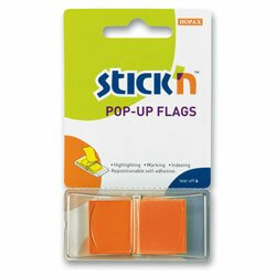 Samolepicí proužky Hopax Stick’n Pop-Up Flags 43 x 25 mm, 50 ks oranžové