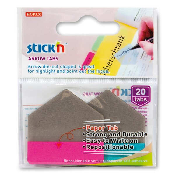 Samolepicí záložky Hopax Stick’n Arrow Tabs 38 x 38 mm, 2×10 listů růžová, modrá