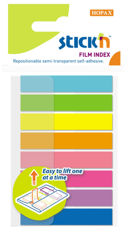 Stick’n by Hopax Samolepící záložky Stick'n by Hopax POP-UP- 45 x 8 mm, neonový mix, 8 x 20 lístků