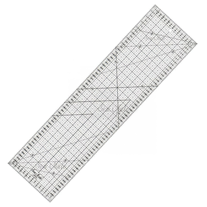 Donwei Rastrové pravítko na patchwork, látky DONWEI M1660 BK, černý popis, 16x60cm