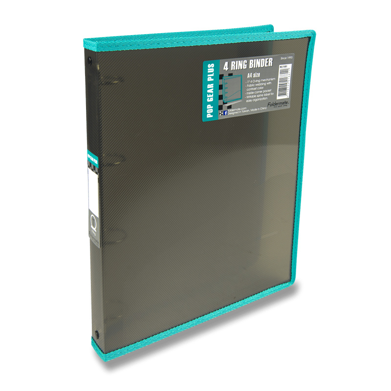 4kroužkový pořadač FolderMate Pop Gear Plus A4, výběr barev kouřový FOLDERMATE