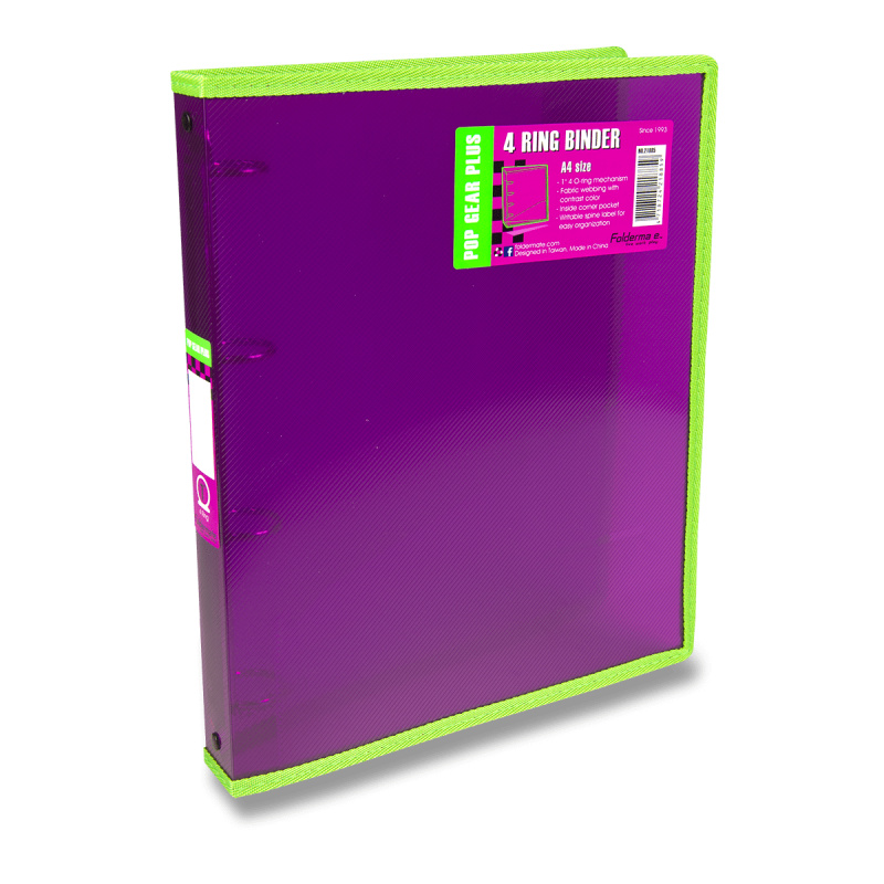 4kroužkový pořadač FolderMate Pop Gear Plus A4, výběr barev červený FOLDERMATE