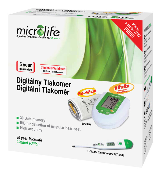 MICROLIFE BP 3AG1 Tlakoměr s teploměrem MT 3001