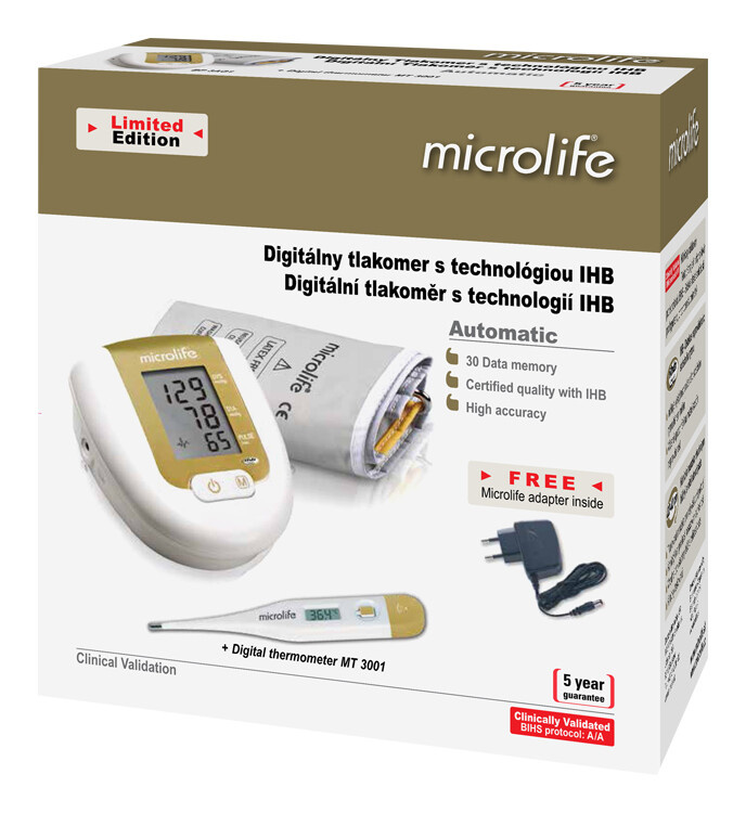 Microlife BP 3AG1 digitální tlakoměr zlatý