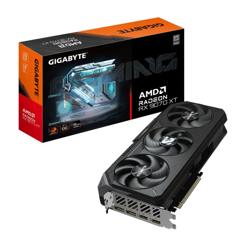 GIGABYTE Radeon RX 9070 XT GAMING OC 16G (GV-R9070XTGAMING OC-16GD) Černá