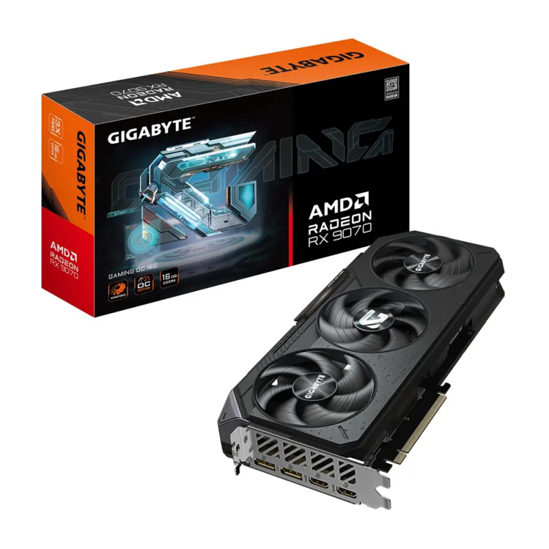GIGABYTE Radeon RX 9070 GAMING OC 16G (GV-R9070GAMING OC-16GD) Černá