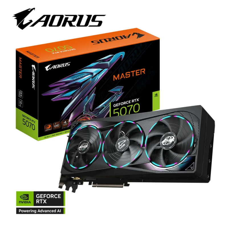 GIGABYTE NVIDIA GeForce RTX 5070 MASTER 12G (GV-N5070AORUS M-12GD) Černá