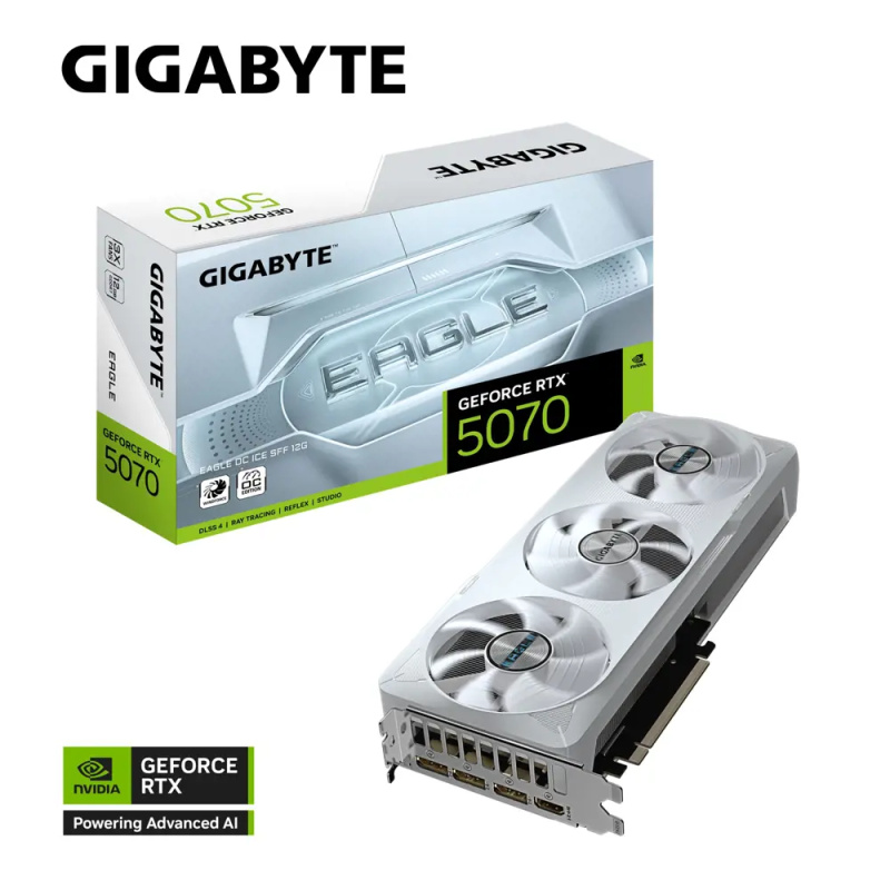 GIGABYTE NVIDIA GeForce RTX 5070 EAGLE OC ICE SFF 12G (GV-N5070EAGLEOC ICE-12GD) Bílá