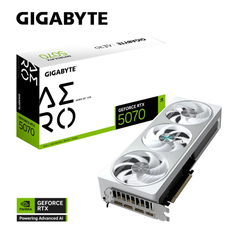 GIGABYTE NVIDIA GeForce RTX 5070 AERO OC 12G (GV-N5070AERO OC-12GD) Bílá