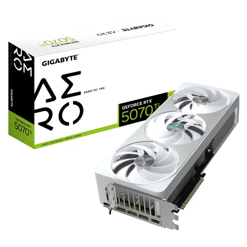 GIGABYTE NVIDIA GeForce RTX 5070 Ti AERO OC 16G (GV-N507TAERO OC-16GD) Bílá