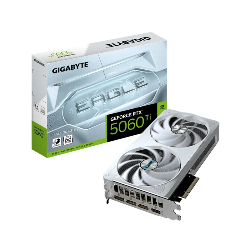 GIGABYTE NVIDIA GeForce RTX 5060 Ti EAGLE OC ICE 8G (GV-N506TEAGLEOC ICE-8GD) Stříbrná