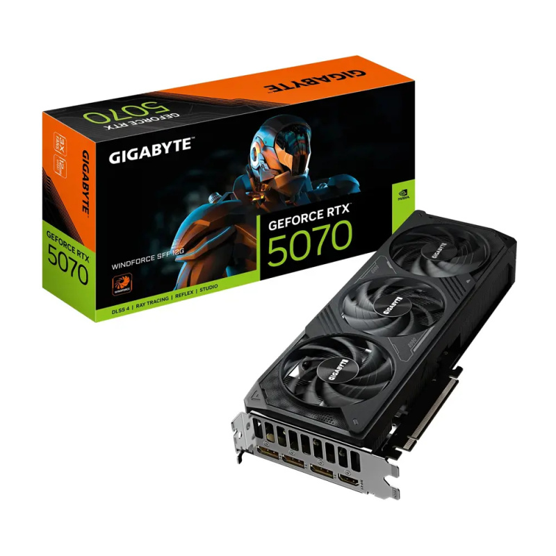GIGABYTE NVIDIA GeForce RTX 5070 WINDFORCE SFF 12G (GV-N5070WF3-12GD) Černá