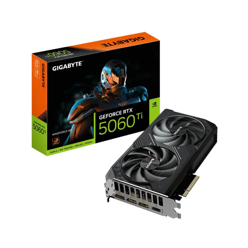 GIGABYTE NVIDIA GeForce RTX 5060 Ti WINDFORCE 2X 8G (GV-N506TWF2-8GD) Černá