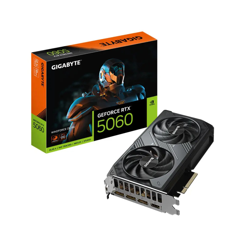 GIGABYTE NVIDIA GeForce RTX 5060 WINDFORCE OC 8G (GV-N5060WF2OC-8GD) Černá