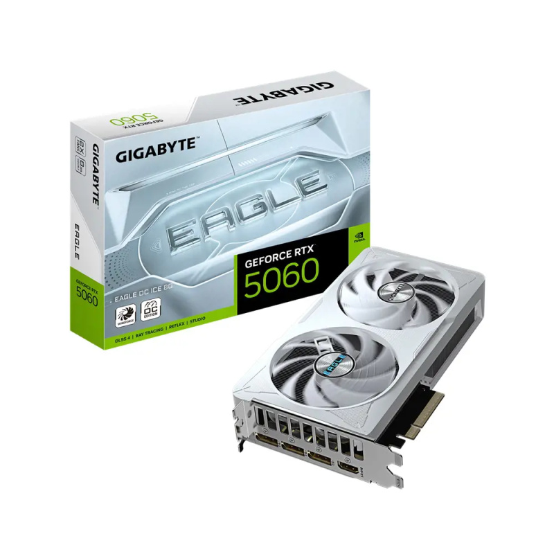 GIGABYTE NVIDIA GeForce RTX 5060 EAGLE OC ICE 8G (GV-N5060EAGLEOC ICE-8GD) Bílá