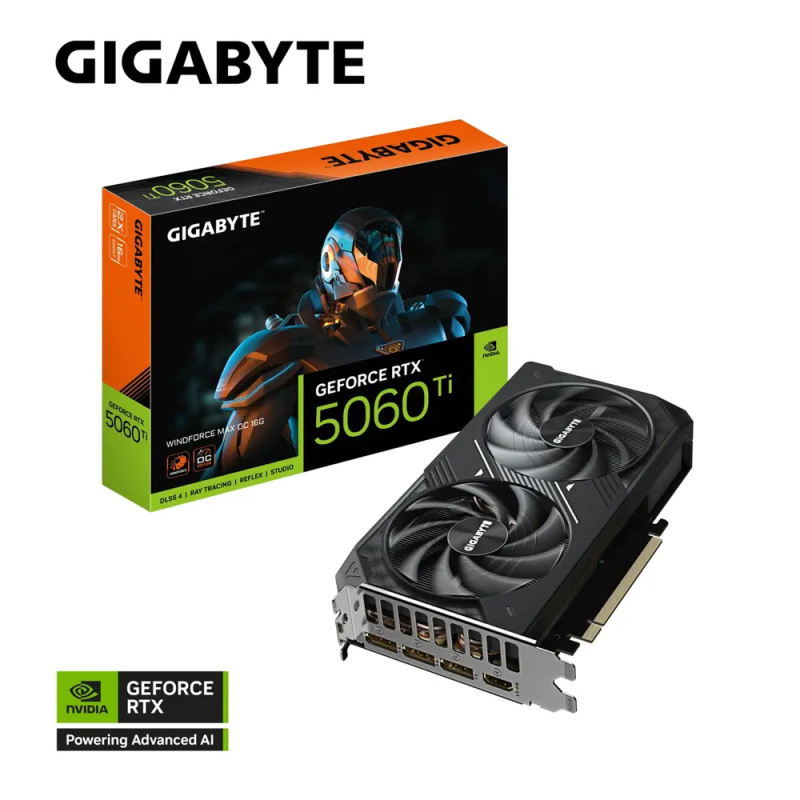GIGABYTE NVIDIA GeForce RTX 5060 Ti WINDFORCE MAX OC 16G (GV-N506TWF2MAX OC-16GD) Černá