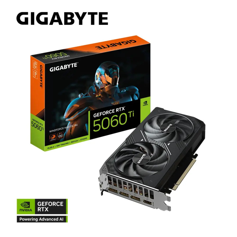 GIGABYTE NVIDIA GeForce RTX 5060 Ti WINDFORCE MAX OC 8G (GV-N506TWF2MAX OC-8GD) Černá