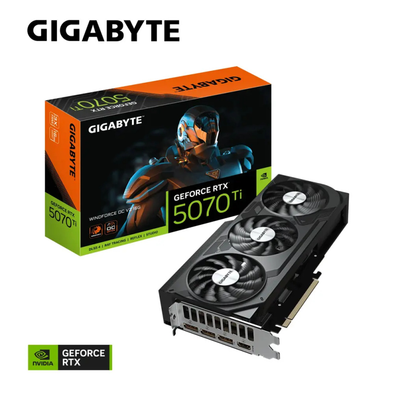 GIGABYTE NVIDIA GeForce RTX 5070 Ti WINDFORCE OC V2 16G Černá