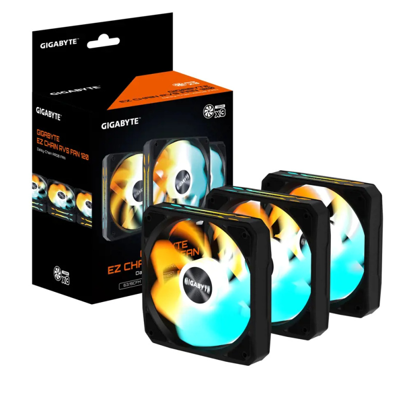 GIGABYTE EZ CHAIN RVS FAN 120 (GP-GBT EZRVSFAN1203) Černá