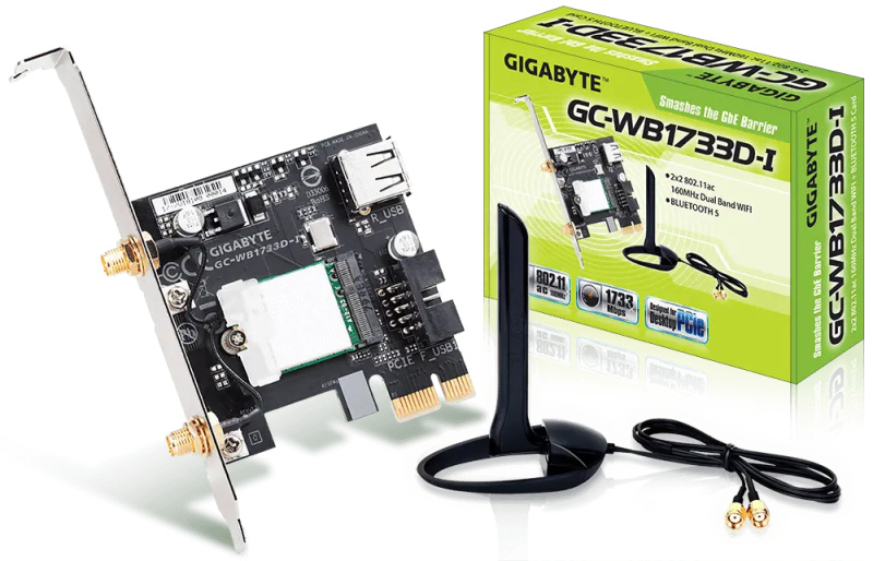 GIGABYTE PCI-E Wi-Fi 5 rozšiřující karta GC-WB1733D-I Černá