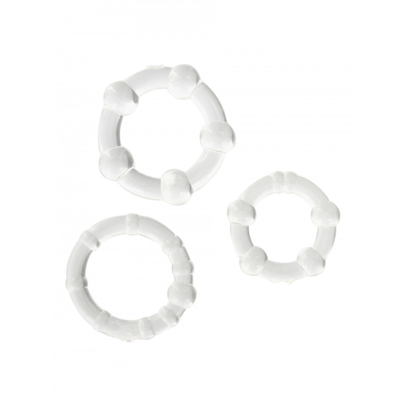 Stay Hard Three Rings erekční kroužky transparentní