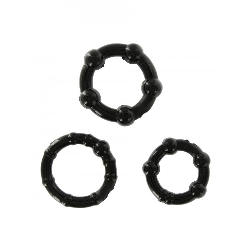 Stay Hard Three Rings erekční kroužky černé