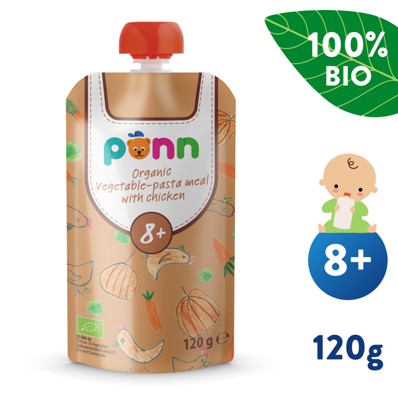 SALVEST Põnn BIO Kuřátko s těstovinami 8m+ 120 g