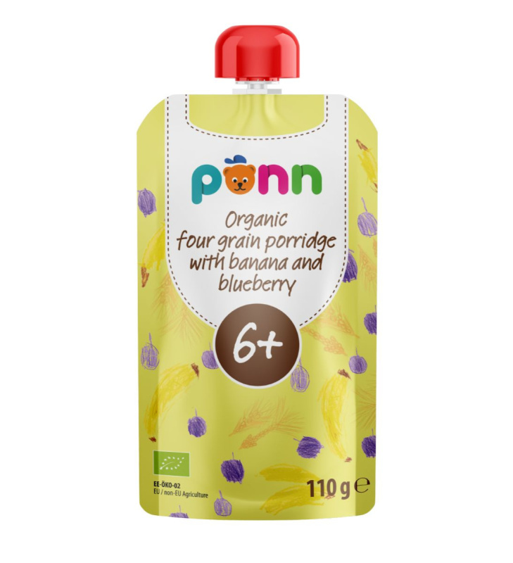 SALVEST Põnn Banán s borůvkou a obilnými vločkami BIO 110 g