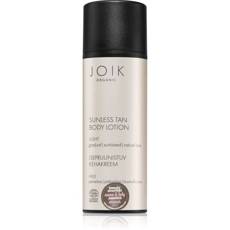 JOIK Organic Sunless Tan samoopalovací tělové mléko Light 150 ml