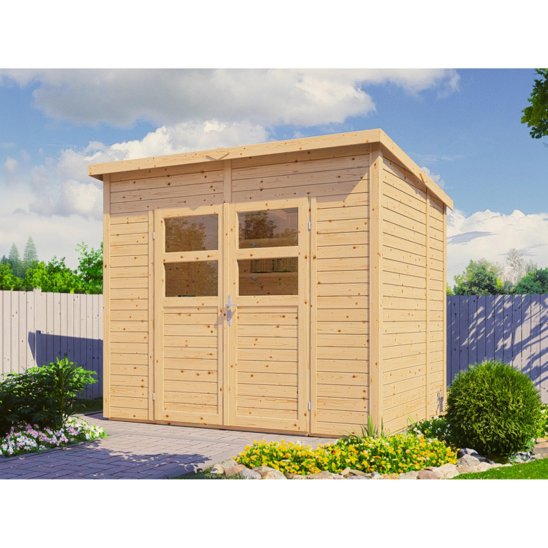 Bertilo Dřevěný zahradní domek Felix 2, přírodní, 239 x 181 cm