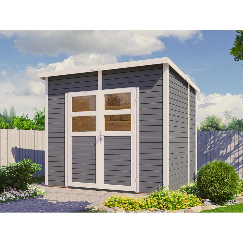 Bertilo Dřevěný zahradní domek Felix 2, šedá, 239 x 181 cm