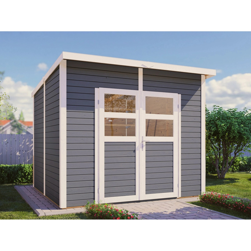 Bertilo Dřevěný zahradní domek Felix 3, šedá, 244 x 239 cm