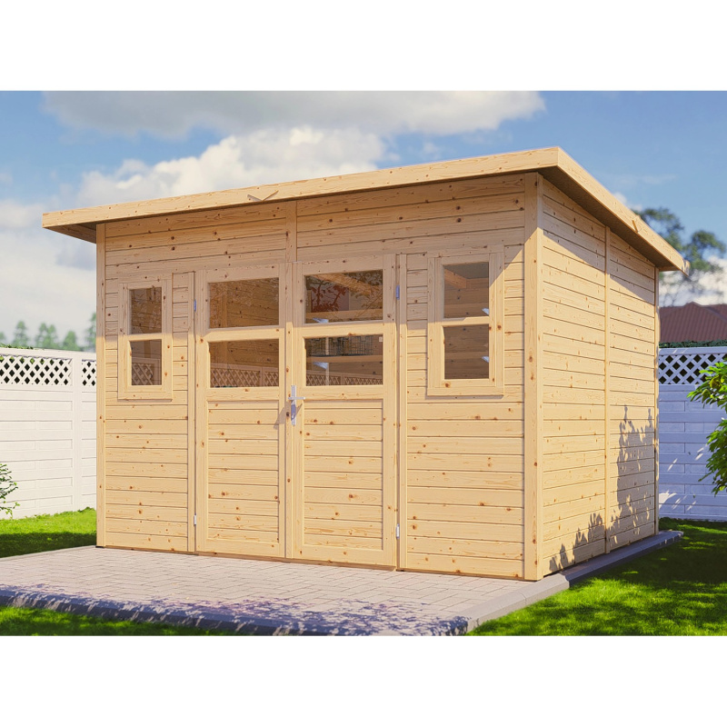 Bertilo Dřevěný zahradní domek Felix 4, přírodní, 293 x 244 cm