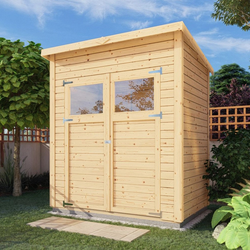 Bertilo Dřevěný domek na nářadí Amrum 3, přírodní, 238 x 180 cm