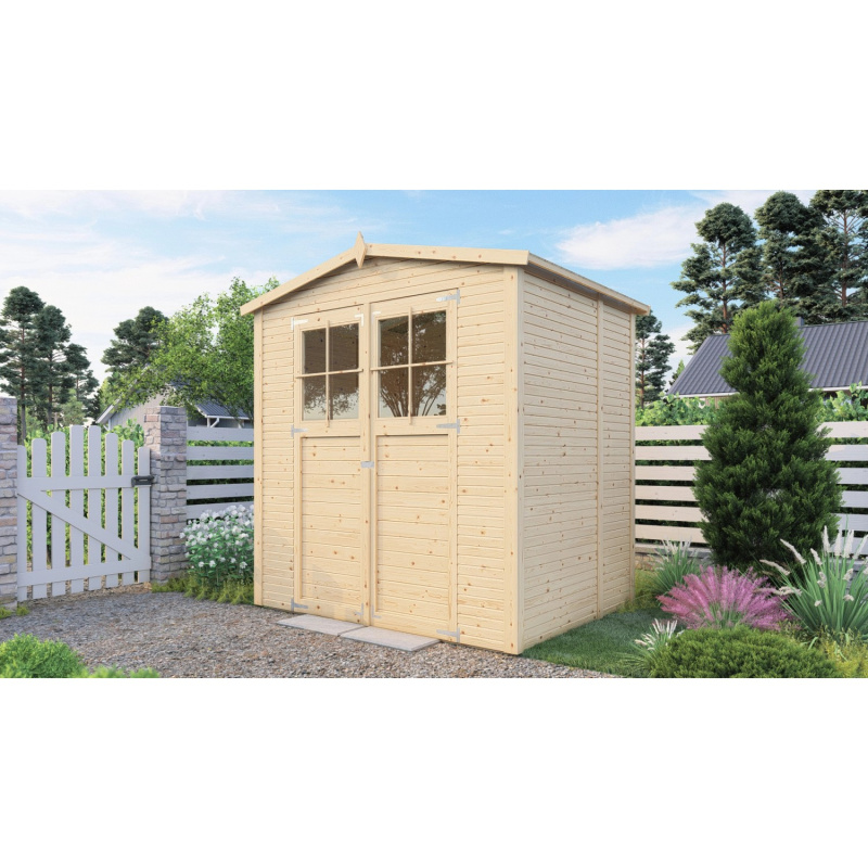 Bertilo Zahradní domek na nářadí Plexi Apex 2, přírodní, 157 x 207 cm