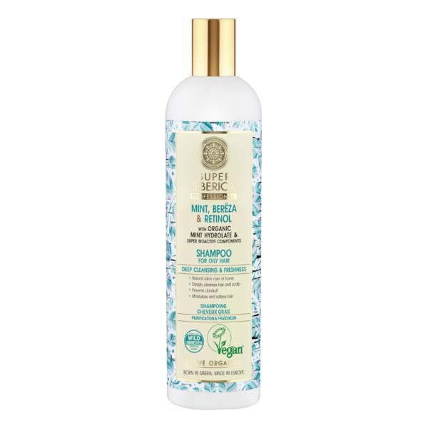 Natura Siberica Mint, Bereza & Retinol šampon pro mastné vlasy 400 ml