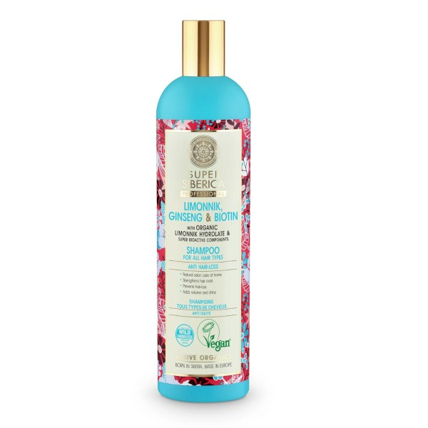 Natura Siberica Limonnik, Ginseng & Biotin šampon proti padání vlasů 400 ml