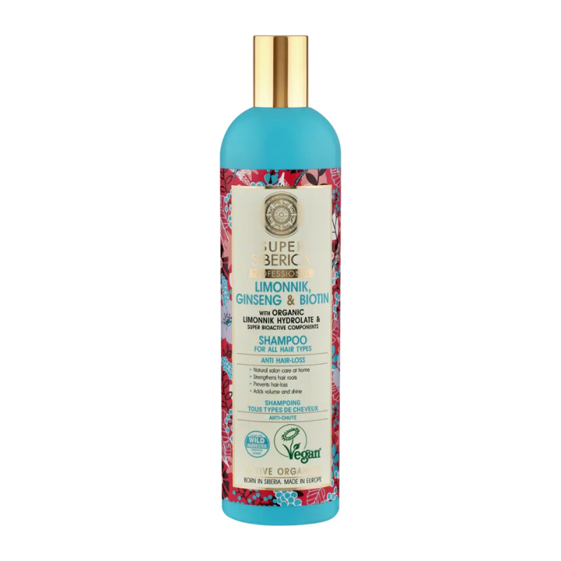 Natura Siberica Limonnik, Ginseng & Biotin šampon proti padání vlasů 400 ml