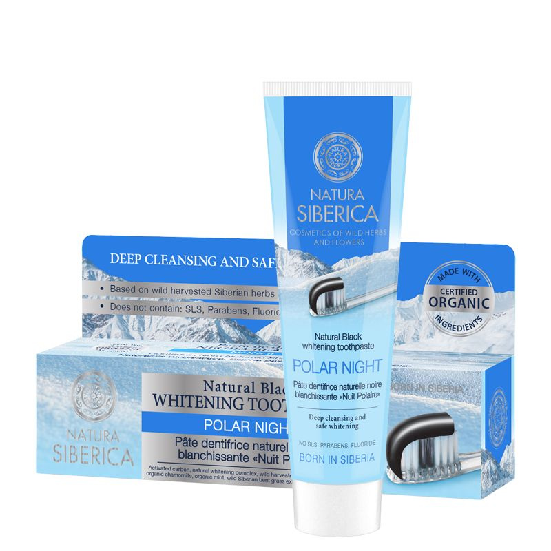 Natura Siberica Polar Night černá bělicí zubní pasta 100 g