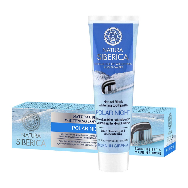 Natura Siberica Polar Night černá bělicí zubní pasta 100 g