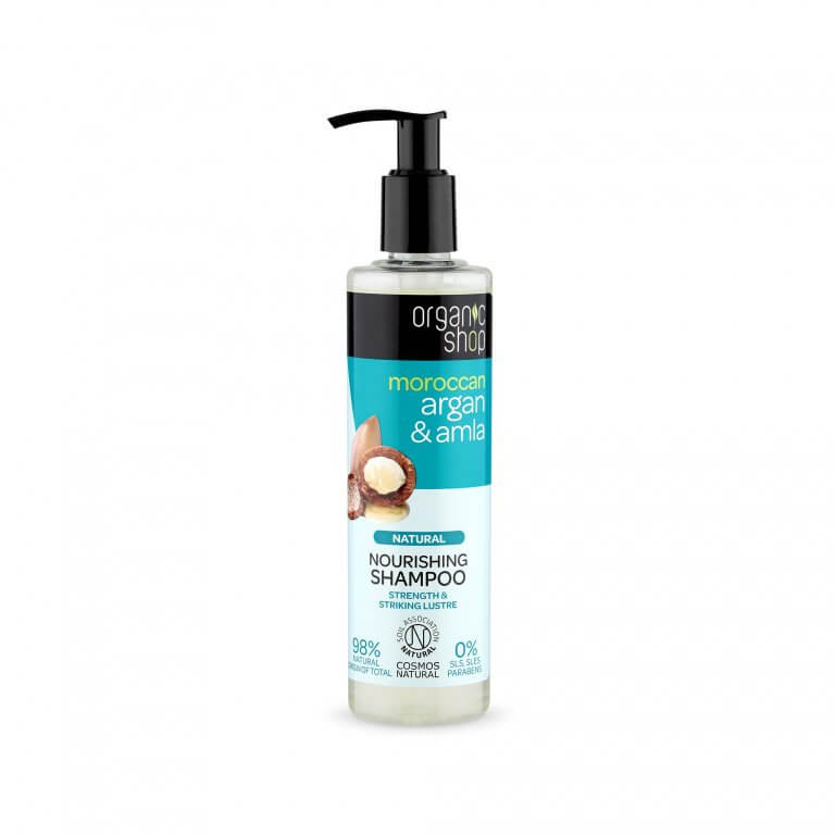 Organic Shop Natural Moroccan Argan & Amla vyživující šampon pro poškozené a barvené vlasy 280 ml