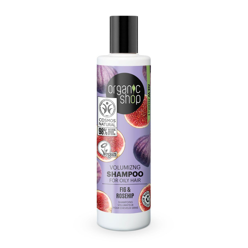 ORGANIC SHOP Objemový šampon na mastné vlasy Fíky a šípek 280 ml