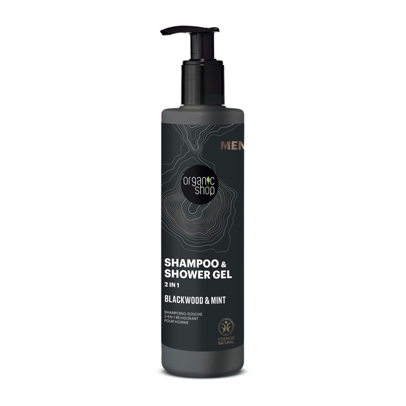 Organic Shop Men Blackwood & Mint šampon a sprchový gel 2 v 1 pro muže 280 ml
